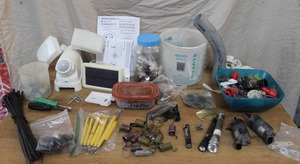 lot 80 image: collection of miscellaneous items electronics, plumbing, or general DIY projects.