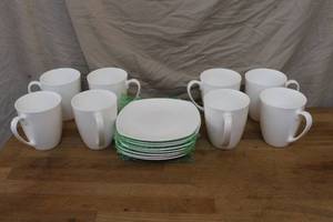 lot 106 image: 1831 gorham coffee cups and plates 8 of each