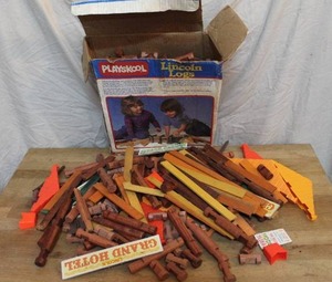 lot 111 image: Lincoln logs box full and a lot of extra as well see pictures