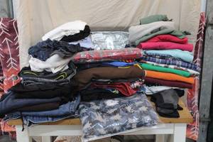 lot 132 image: Lot of mens clothes large and XL mix of tshirts pajamas and more