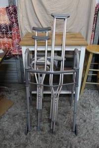 lot 188 image: Walker and two sets of crutches