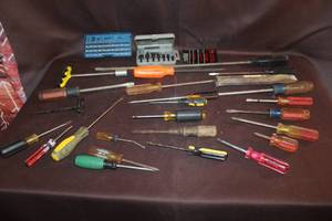 lot 238 image: Variety of screwdrivers and more see pictures