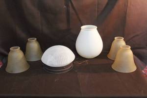 lot 293 image: alabaster glass lamp shades, and more see pictures for details