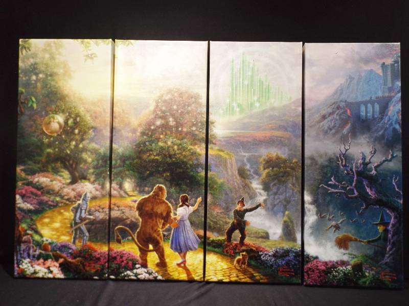 lot 201 image: Thomas Kinkade accent print on canvas