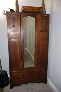 Antique/Vintage armoire - 39"W x 17"D x 6ft. H. This item is upstairs, HEAVY and Delicate, bring help!