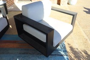 lot 157 image: Outdoor furniture swivel chair by Gather Craft. Cushions have zippered removable covers.