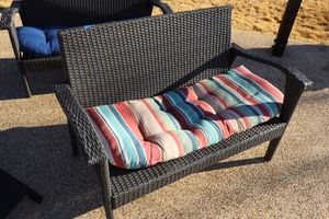 lot 170 image: Outdoor furniture wicker style benches