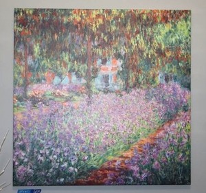 lot 29 image: Canvas wall art with purple flowers - 37x37