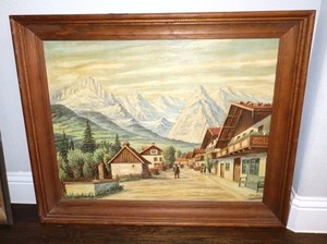 lot 31 image: Vintage framed wall art signed E. Firkenbach 1955 - 36x29