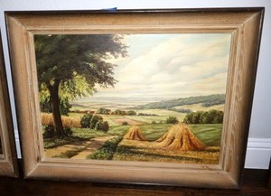 lot 30 image: Vintage framed wall art signed E. Firkenbach 1955 - 34x26