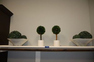 lot 106 image: Home dcor Glass bowls and artificial plants