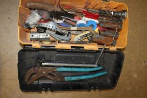 lot 246 image: Craftsman Plastic toolbox with tools as shown