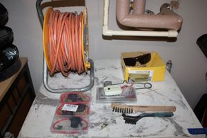 lot 261 image: Extension cord reel, star drive coated screws, in-line fuse holder kit, and more