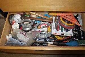 lot 268 image: Drawer full of Misc. hardware and tools