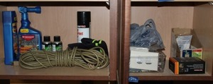 lot 296 image: Outlet covers, insect killer, extension cord
