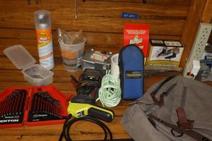 lot 224 image: Socket wrench set, backpack, Misc. tools