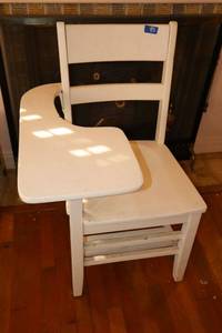 lot 83 image: Painted wood school desk
