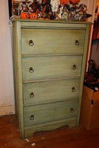 lot 157 image: Vintage green painted dresser only