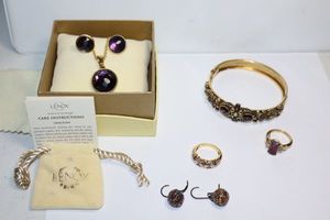 lot 103 image: Jewelry Purple stone jewelry and more