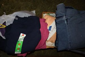 lot 216 image: Womens sweats, fabrics and curtains