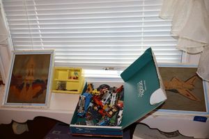lot 230 image: Toy cars and Space Shuttle cross-stitch
