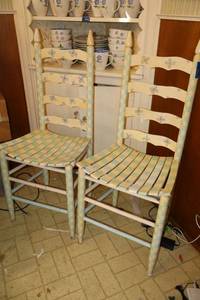 lot 262 image: Pair of painted dining chairs