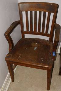 lot 331 image: Vintage wooden armchair