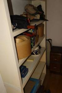 lot 320 image: Gift boxes, vintage marching band hat, ball caps, and more