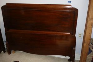 lot 337 image: Vintage wooden bed frame, see all photos