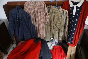 lot 335 image: Mens shirts and red Dickies coat