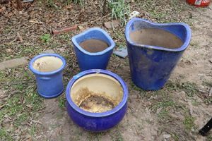 lot 361 image: Blue glazed plant pots