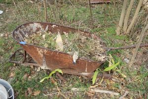 lot 369 image: Vintage garden wheel barrow