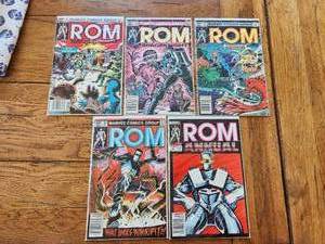 lot 75 image: Selection of vintage comics - Marvel - ROM Space Knight - 1970s - 80s
