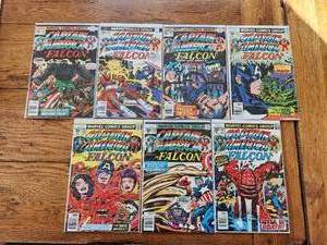 lot 115 image: Selection of vintage comics - Marvel - Captain America and Falcon - 1970s