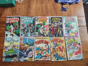 lot 152 image: Selection of vintage comics - DC & Marvel - Power Pack, Ren & Stimpy, Plastic Man, Real Heroes