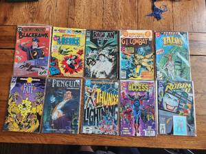 lot 180 image: Selection of vintage comics - DC - BlackHawk, Losers, Ragman, G.I. Combat, Talos, Doctor Fate, Penguin, Teen Titans, Access, Robin II