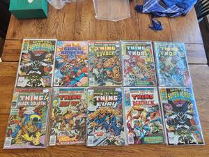 lot 190 image: Selection of vintage comics - Marvel - Super Heroes, Thing and ...,