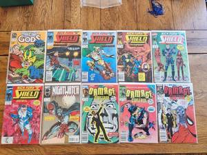 lot 194 image: Selection of vintage comics - Marvel & DC - New Gods, Nick Fury-SHIELD, NightWatch, Damage Control