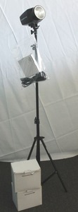 lot 5 image: Two Neewer C-180 Studio StrobeFlash Light For Photography with Remote Trigger and One Tripod Stand, Appears to be Unused.