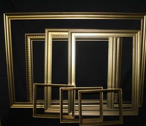 lot 42 image: Gold Colored Picture Frames 3- 11x9, 2- 23.5x18.5, 1- 28x21.5, 1- 39x27