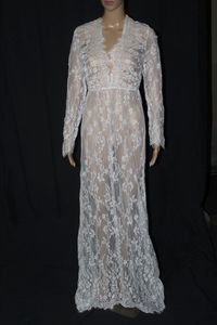lot 69 image: Womens Long White Floor Length Lingerie Dress, Tag says XL, Looks Smaller. Looks Unworn