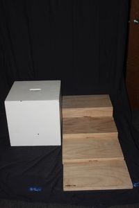 lot 74 image: Photo Props, White cube is 18x18x18, Proaim Prop Boxes 20x12, 20x8, 20x4. 20x2