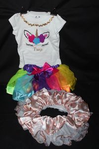 lot 76 image: Toddler, unicorn outfit and poodle skirt