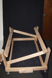 lot 88 image: Large wooden cart on wheels
