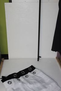 lot 92 image: Very long Curtain Rod, Blackout Curtain and Sheer Curtains