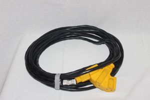 lot 112 image: Black and Yellow Extension Cord with Multi-plug
