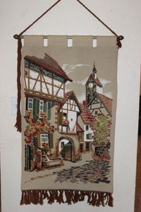 lot 113 image: Beautiful Tapestry, European Country Village