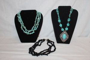 lot 182 image: Jewelry Two Turquoise necklaces and one bracelet