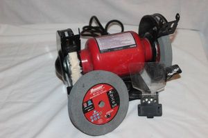 lot 196 image: Bauer Bench grinder with extra Grinding Stone