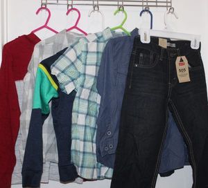 lot 267 image: Boys Size 6 Shirts and Unworn Levis 505 With Tags, size 6 reg